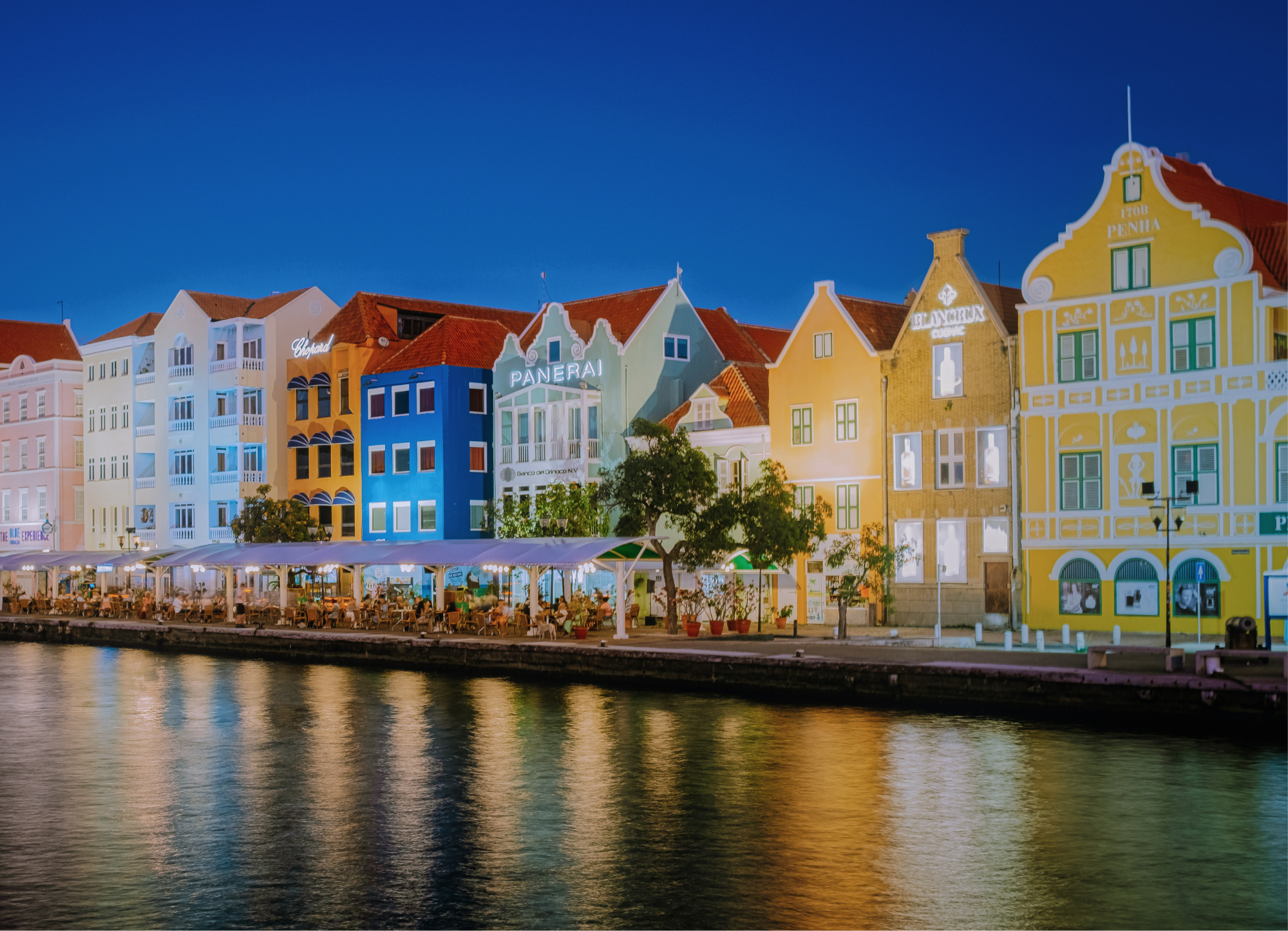 handelskade curacao met kleurige huizen om aan te geven welke informatie je krijgt over het aankopen van een huis op Curacao in een bv, prive of spf