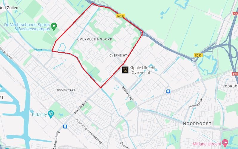 Kaart Overvecht-Noord