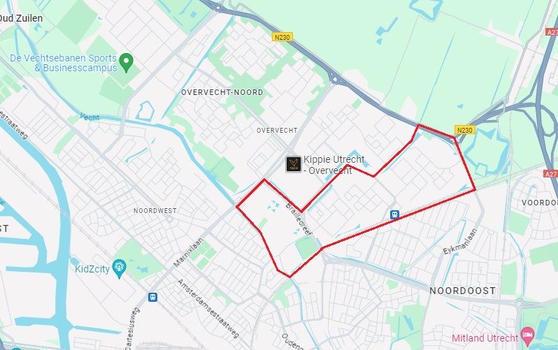 Kaart Overvecht-Zuid